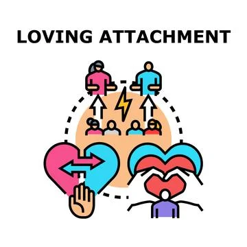 Loving attachment psychology concept vector illustration Stock Illustration
