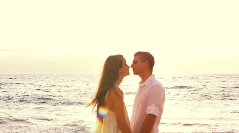 Loving Beach Couple Stock Footage 52553136