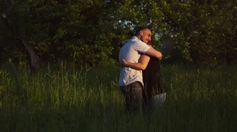 Loving Couple are Hugging Stock Footage 50874838