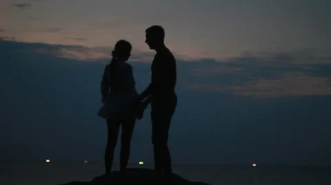 Loving couple on the beach Stock Footage