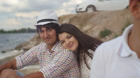  Loving couple on the beach Stock Footage 60843840