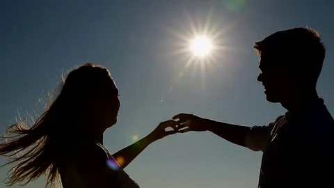 A loving couple on the beach Stock Footage 81109634