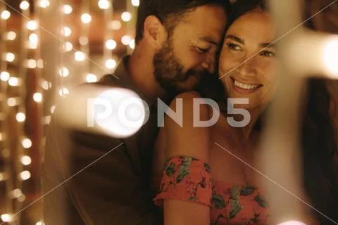 Loving couple caught in a special moment Stock Photos