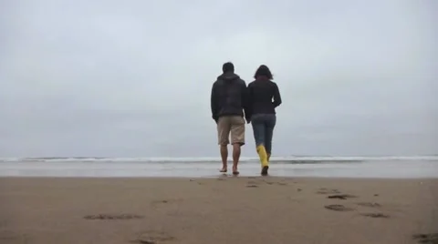 Loving Couple at Coast Stock Footage 12095939