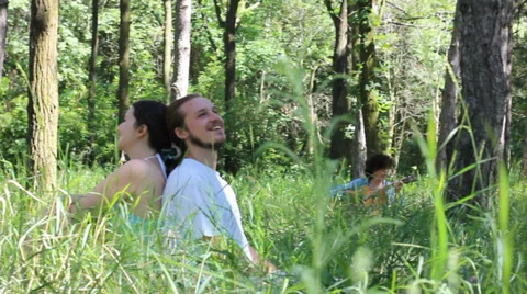 Loving couple in the forest Video stock 32847843