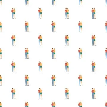 Loving couple hugging seamless pattern design 库存插图