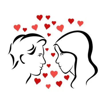Loving couple Stock Illustration
