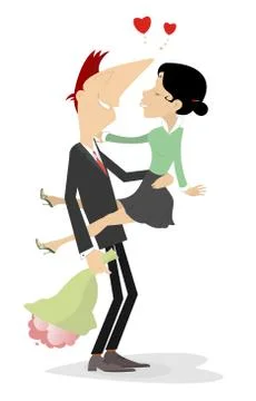 Loving couple Stock Illustration