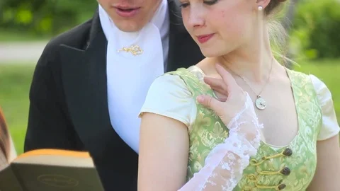 Loving couple in suits Видео 76291705