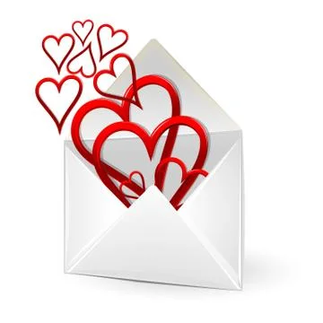 Loving hearts in envelope Stock Illustration