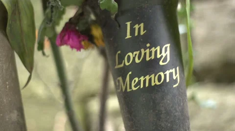 In Loving Memory, Graveyard Flowers Video stock 37144308
