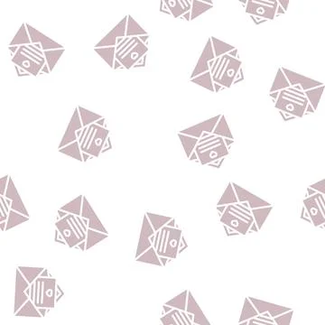 Loving message letter glyph vector seamless pattern Illustrazione stock
