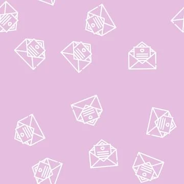 Loving message letter line vector seamless pattern Stock Illustration