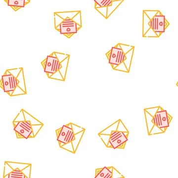 Loving message letter vector seamless pattern Stock Illustration