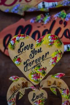 Loving message written with hand as a memory 스톡 사진