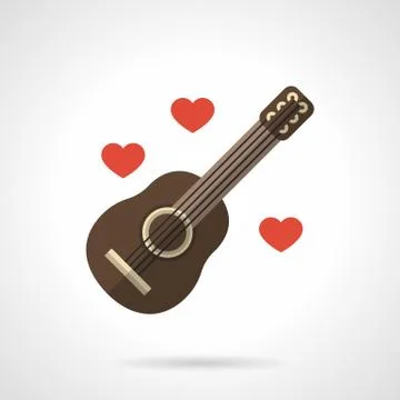 Loving music flat color vector icon Stock Illustration