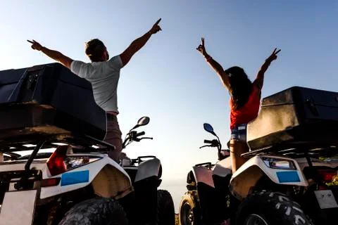Loving on quad bikes Stock Photos