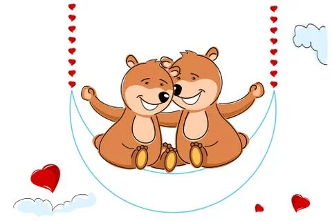 Loving teddy bears Stock Illustration