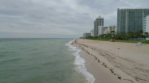 Low aerial Miami Beach 4k 60p Stock Footage