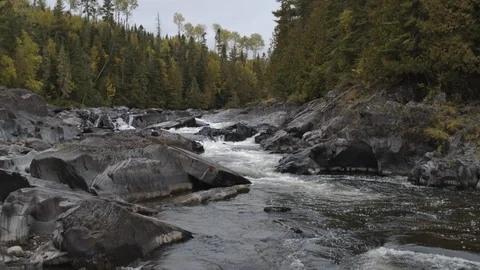 Low Aerial of Moving River Stock Footage 97118965