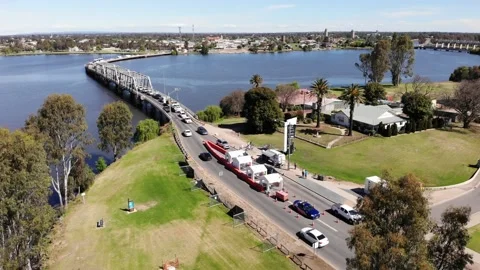 Low Aerial View of Border Checkpoint NSW Stock Footage 142040224