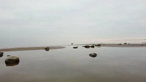 Low aerial view view of rocks in water Stock Footage 162066212