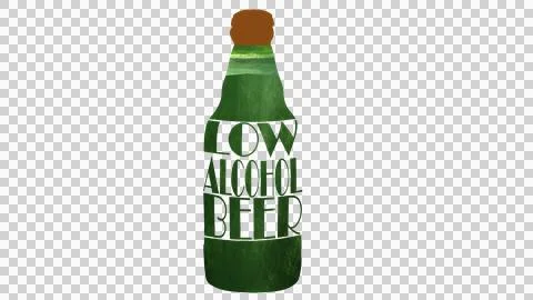 Low-alcohol beer typography Stunning Low-Alcohol Beer Illustrations in Bottle Stock Illustration