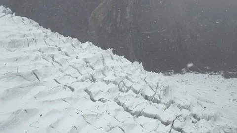 Low Altitude Drone Flight Above Passu Glacier Ice Surface in Hunza Valley Stock Footage 341940355