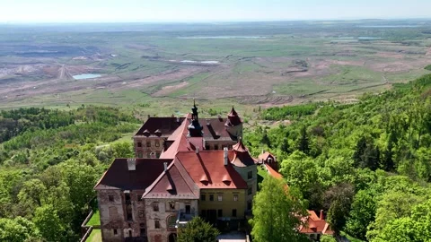 Low Altitude Drone Orbit Around State Chateau Jezeří, Czech Republic Stock Footage 313176111