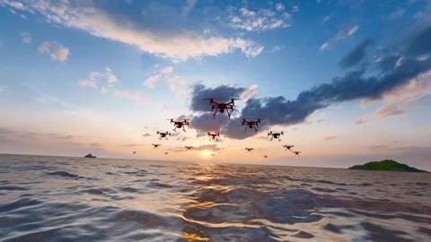 Low-altitude economic drones shuttle low-altitude industries Video stock 301510916