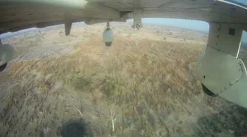 Low Altitude Flying over Grassland in Africa2 Stock Footage