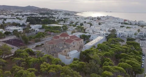 Low Altitude Forward Drone Shot of Paroikia, Paros Stock Footage 291734015