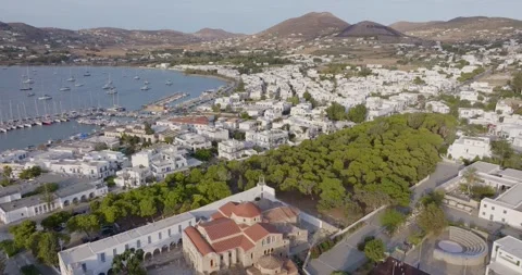 Low Altitude Forward Drone Shot of Paroikia, Paros Stock Footage 291734168
