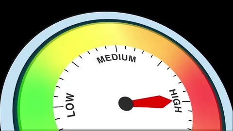 Low and Medium to High Meter Concept Animation on Black Background Stock Footage 288635973