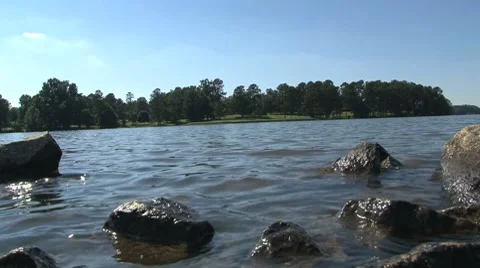 Low Angel of Lake Stock Footage 7729886