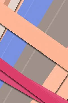 Low-angle abstract view of an urban building facade with orange, blue, and .. Stock Illustration
