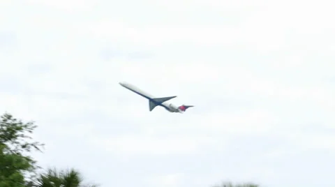Low angle airplane flying with sound Stock Footage 36718411