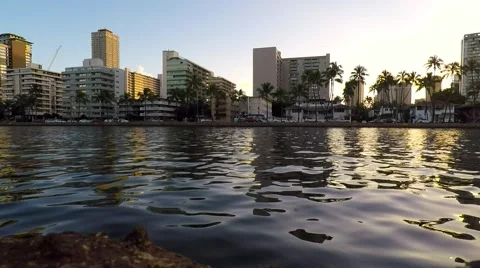 Low angle ala wai traffic Stock Footage 47591472
