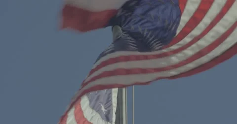 Low angle of american flag 4k Stock Footage 40751124