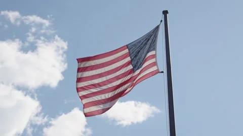 Low angle of American Flag Stock Footage 288155606