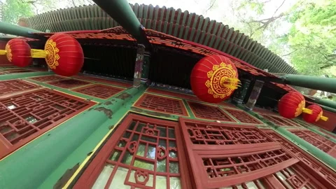 Low angle and fish view of Chinese traditional house, Beijing, China. Video stock 205204200