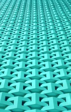 Low angle of aqua blue wall 3D pattern surface for background and banner Stock Illustration