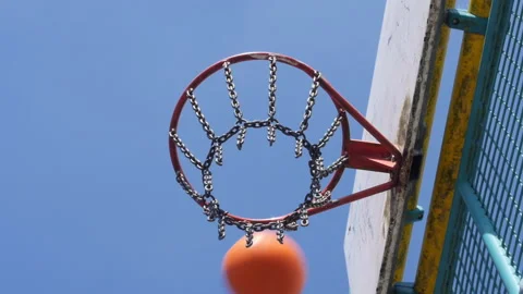 Low angle off the backboard basket Stock Footage 156281527