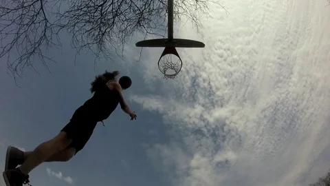 Low Angle Basketball Drill in the Park Stock Footage 81222457