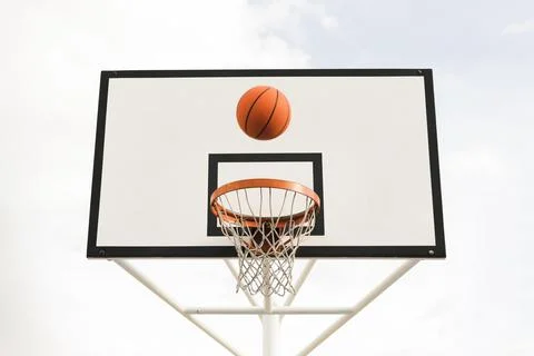 Low angle basketball hoop High resolution photo Stock Photos
