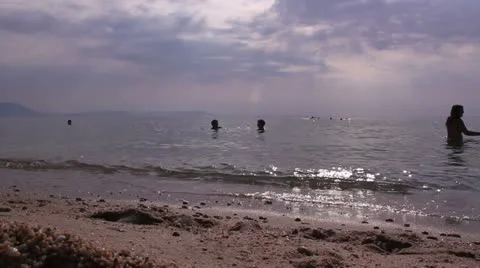 Low angle beach shot _1 Stock Footage 11858162