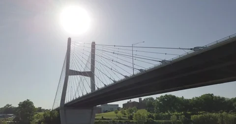 Low Angle Bill Emerson Bridge Cape Girardeau Stock Footage 91272041