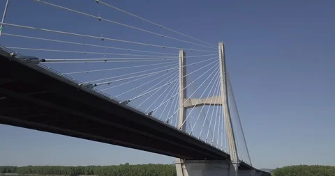 Low Angle Bill Emerson Bridge Cape Girardeau in 4k Stock Footage 91272051