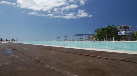Low Angle Cairns Lagoon Boradwalk Stock Footage 41395871