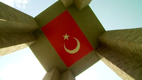 Low angle of Çanakkale Martyrs' Memorial Stock Footage 71849644